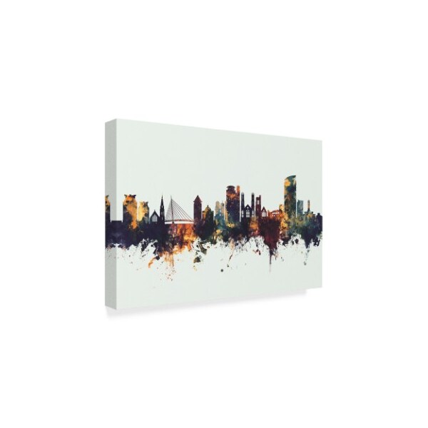Michael Tompsett 'Swansea Wales Skyline Iv' Canvas Art,30x47